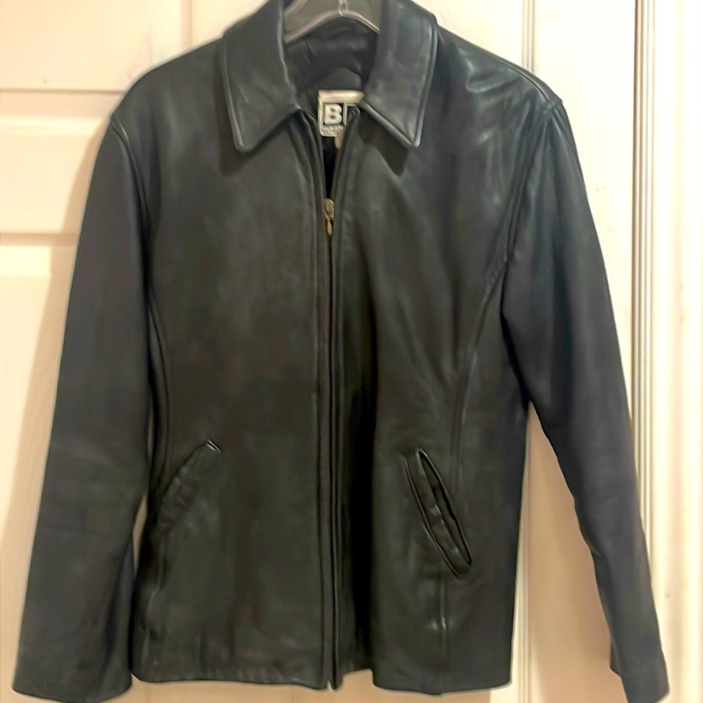 Black, leather jacket.